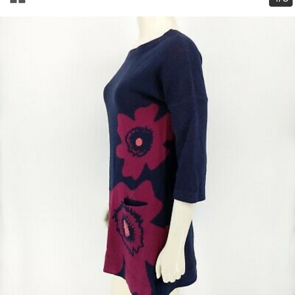 Anthropologie Fielel Flowers Sweater Tunic Dress - Picture 3 of 6